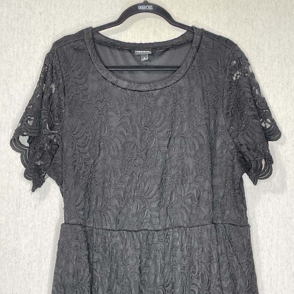 Torrid Midi Dress SZ 3X Solid Black Dark Fairy Grunge Witchy Gothic Whimsigoth - Picture 2 of 14
